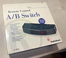 2-WAY RADIOSHACK A/B Switch 15-1968 With Remote  AC Adapter New Open Box