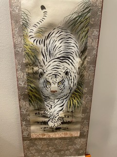Vintage Japanese White Tiger Scroll - Picture 2 of 7