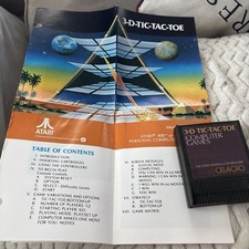 Atari 400/800 3-D Tic-Tac-Toe Game Cartridge & Manual image