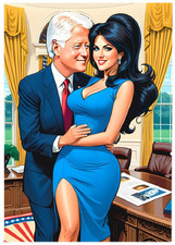 BILL CLINTON & MONICA LEWINSKY * Fun Novelty * POLITICS * Art Card * ATC ACEO