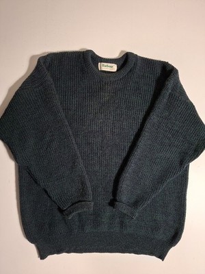 Barbour Fisherman Pullover Herren Grün Sweater Reine Schurwolle Rundhals C48 2XL XXL