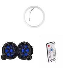 Kicker 51MSS84 8" Component LED Premium Marine Speakers & 47KLSR8 8-Inch LED ...