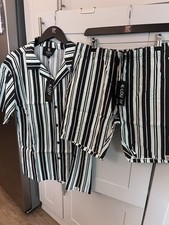 Adult Size Small Striped Shirt & Shorts Set
