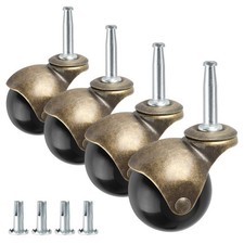 Brass Vintage Antique 2 Ball Caster Wheels - Set Of 4 Heavy Duty 516 X 1 12