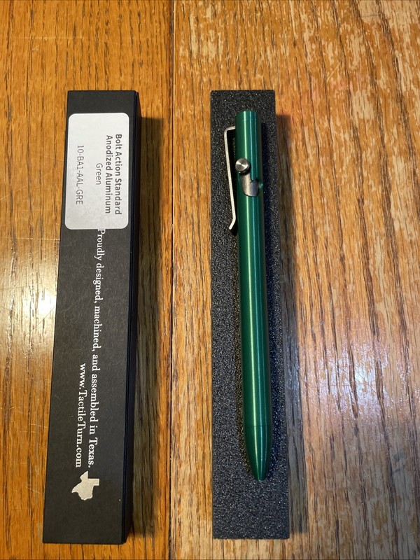 Tactile Turn Bolt Action Standard Anodized Aluminum Green Pen