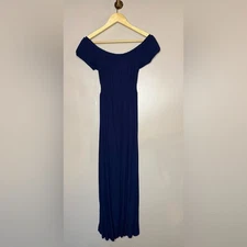 One ❤️ Clothing Navy Midi Off The Shoulder Dress M