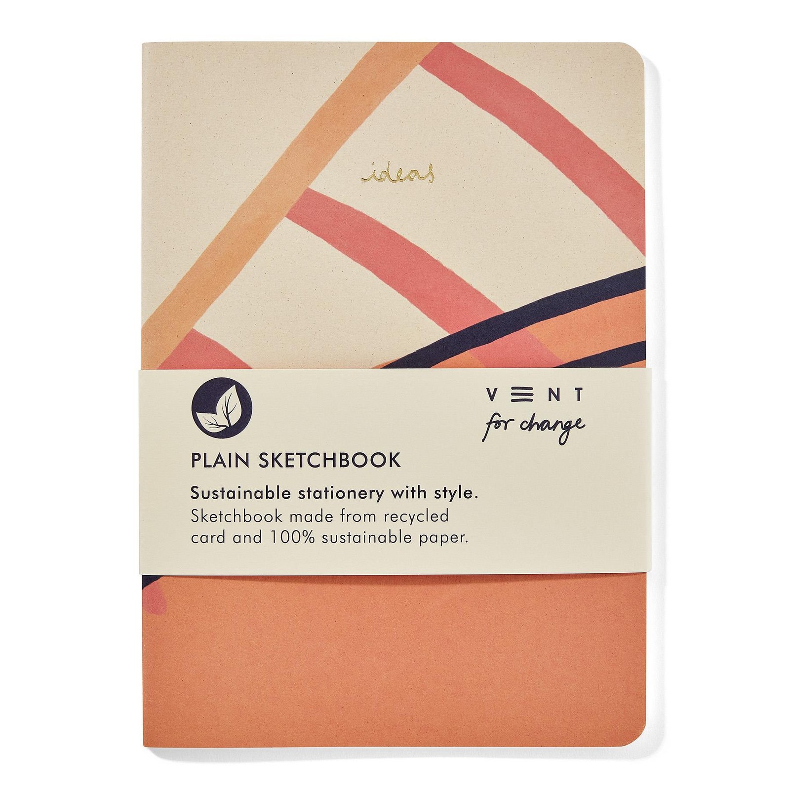 VENT Pink Sustainable A5 Plain Paper Sketchbook - Eco-Friendly Stationery
