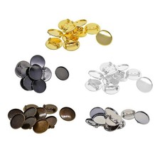 10Pcs 25mm Brooch Making Blank Cabochon Bezel Setting Trays