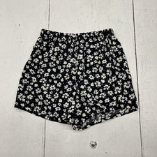 Shein Black White Daisy Print Pull-On Shorts Girls Size 6 NEW