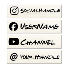 Custom Social Media Handle Decal Sticker – Personalized @Username Tag - 870-3