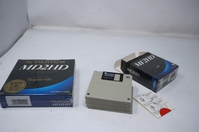 5x FUJIFILM MD2HD 1,2 MB 5,25 Super HR - neu + 10x MF2HD Floppy Disketten
