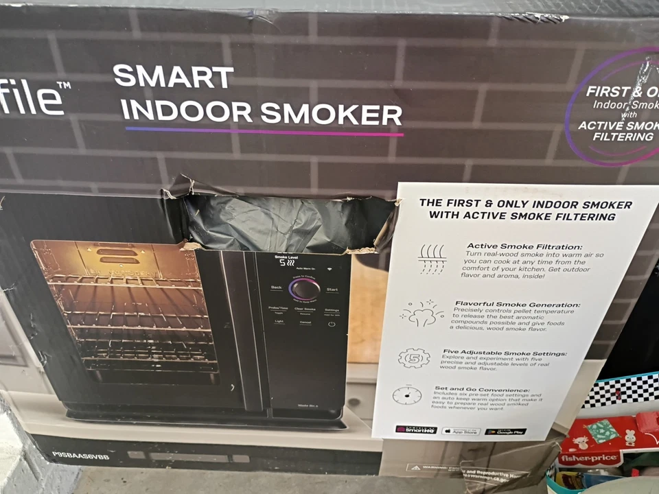 GE Profile Indoor Pellet 2.1 CU. FT / 293-SQ." Black Smart Electric Smoker -NEW! - Image 4 of 4