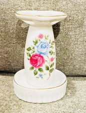Vintage Japan Interpur Floral Rose Free Standing Ceramic 4 Toothbrush Holder