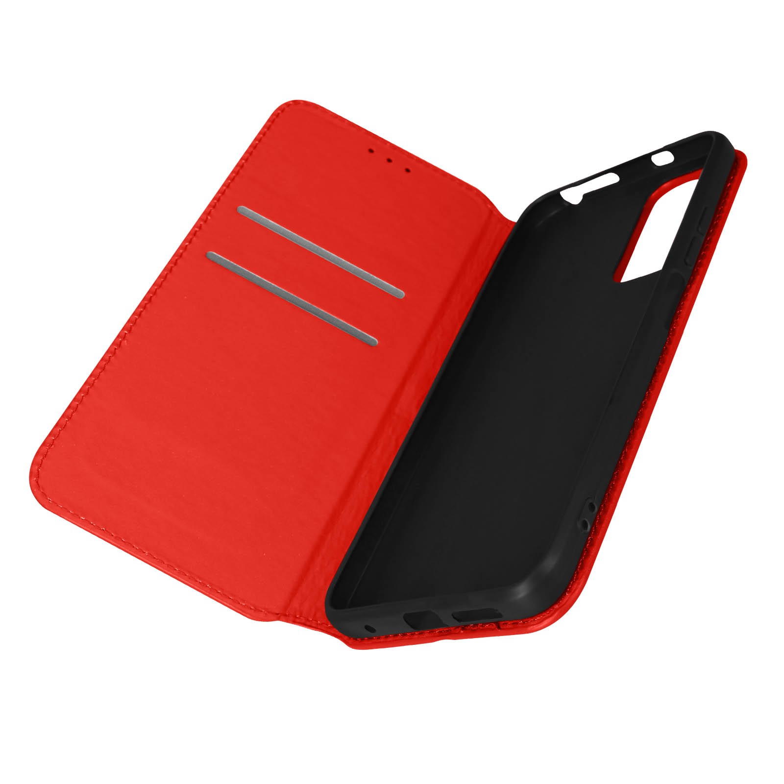 Coque portefeuille Xiaomi Redmi Note 11s rouge idéale pour regarder vos vidéos en voyage
