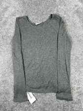 Nina Ricci Shirt Womens Medium Gray Cotton Knit Pullover *