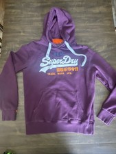 Superdry Vintage Hoodie Pullover Size L Maroon Preowned