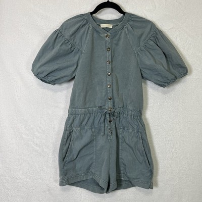 Ulla Johnson Owen Puff-Sleeve Romper Women s Small Blue