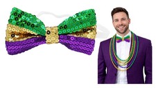 Mardi Gras Sequin Jazz Bow Tie Bowtie Parade Dancer Costume Accessory