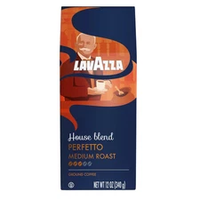 Lavazza House Blend Perfetto Ground Coffee 12Oz Bag, Medium Roast, Full-Bodied,