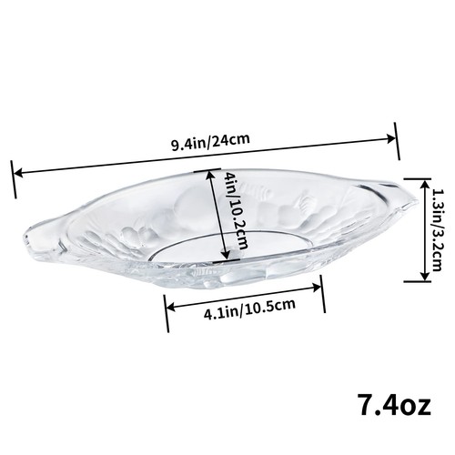 MOLIGOU 6 Pcs Banana Split Boat Dishes, 7.4 oz Ice Cream Sundae Bowls, Clear ... - Picture 2 of 7