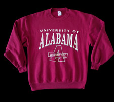 Vintage Alabama Crimson Roll Tide Sweatshirt Crewneck Large Red Football Jerzees