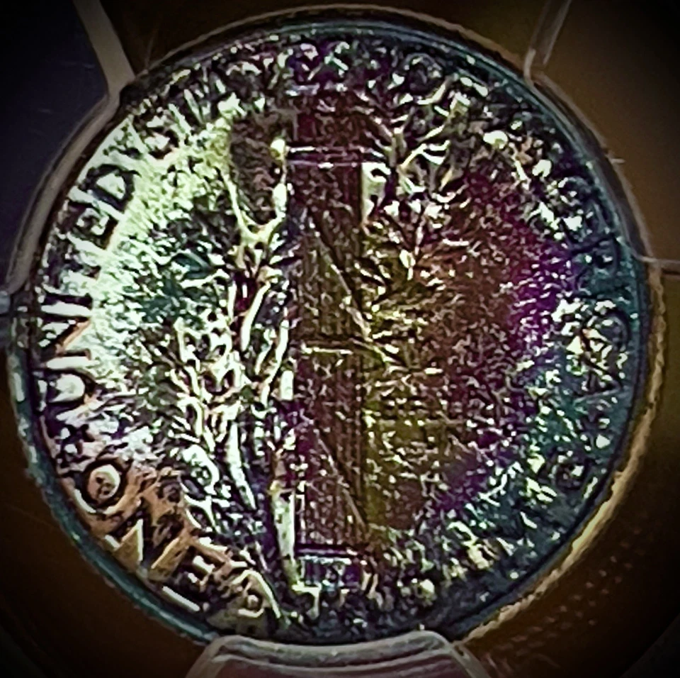 Moneda de diez centavos Mercury 1945-D 10c MS67 color seguro PCGS Foto 2 de 4