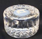 Wedgwood Cream on Lavender Jasperware Clear Crystal Paperweight Horse Motif