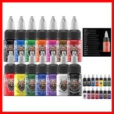 Professional 14-Color Tattoo Ink Set 15ml Vibrant, Durable Easy to Use