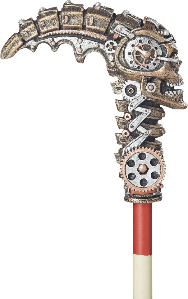 Elegante bastón steampunk de 40 pulgadas con calavera y engranajes - perfecto para disfraces Foto 4 de 4