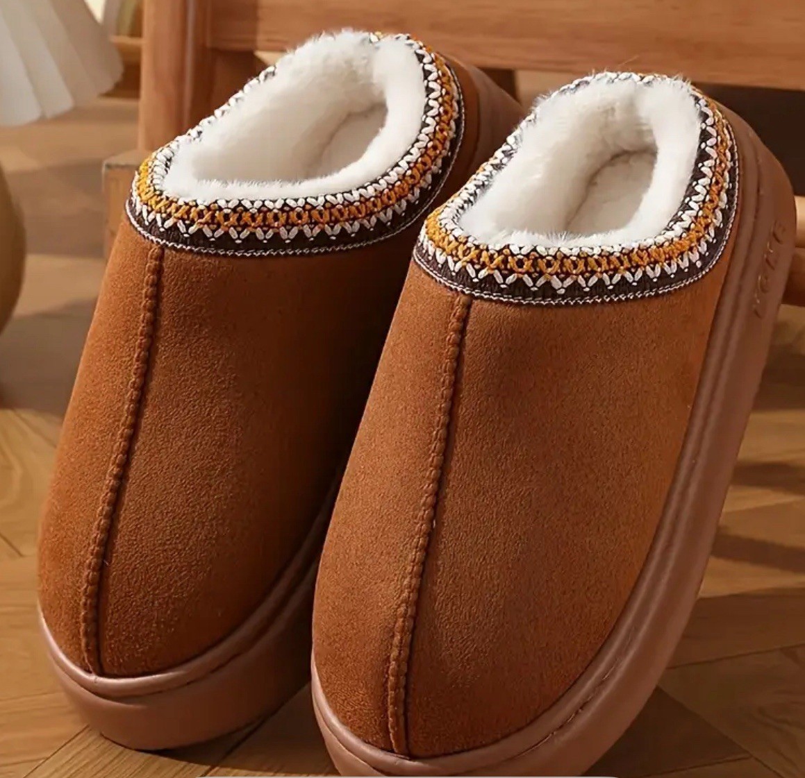 SAOLA Scarpe donna comode ciabatte castagno suola spessa ciabatte trendy