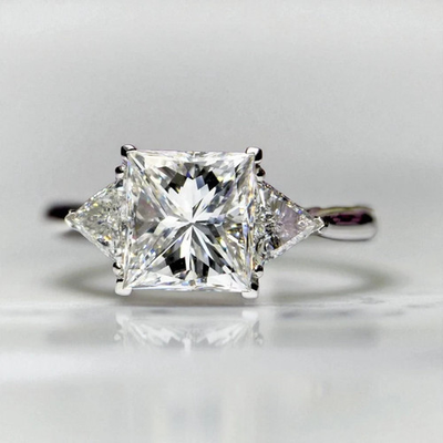 #ad #ad Certified Natural 2ct Princess Cut White Diamond AAA 14K White Gold Wedding Ring $460.00