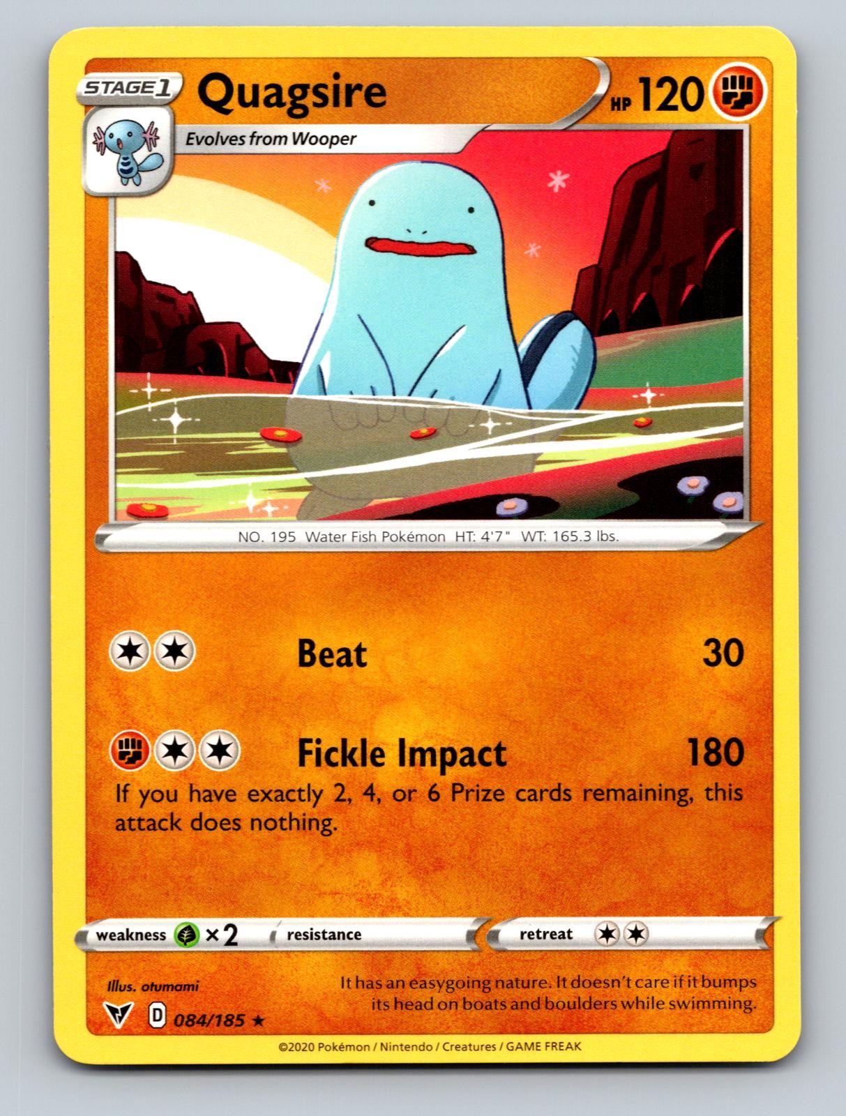 Quagsire 084/185 Rare Vivid Voltage Pokemon Near Mint