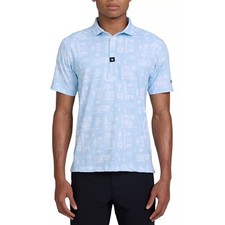 NWT Men's Bad Birdie Dry Heat AOP Core Polo - Small - Cool Blue