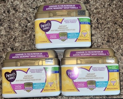 3 Pack Parent's Choice Infant Premium Milk-Based 22.2 Oz