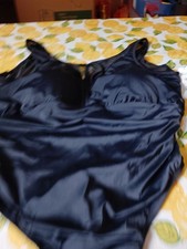 Time Tru Black One Piece Swimsuit Size 2X 20W-22W NWT Full seat coverage