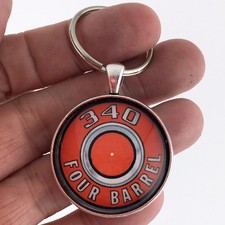 Vintage 340 4 Barrel Air Cleaner Decal 1.2" Diameter Keychain