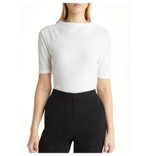 Halogen Womens Plissé Smocked Funnel Neck To...