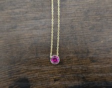 18 In. Yellow Gold Filled Round Bezel-Set Rub...