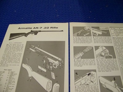 ARMALITE AR-7 RIFLE (.22) TAKEDOWN/EXPLODED VIEW/LEGEND (822RR)
