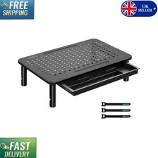 Ergonomic Height Adjustable Monitor Stand with Storage & Cable Management
