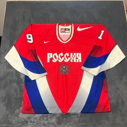 Vintage Sergei Redorov Russia Hockey Jersey Mens 56 Red 1990s Nike