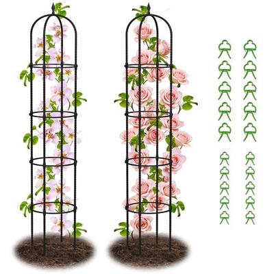 Garden Obelisk Trellis for Climbing Plants - 6.7FT Tall Weather-Resistant Rus...