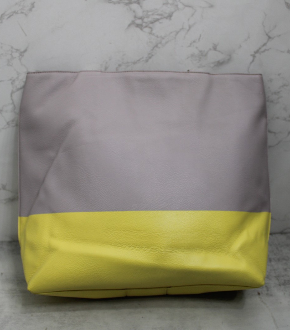 Kate Spade Gray & Yellow Leather Shoulder HandBag Purse thumbnail 5