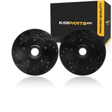 For Chevy S10 Blazer 1991-1994 Rotor Set Black Drilled And Slotted Rotor