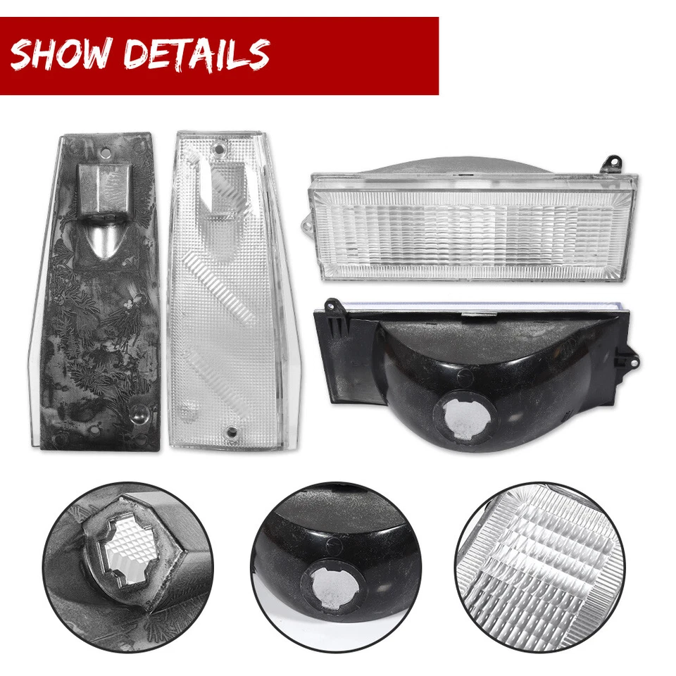 4 прозрачных передних сигнальных + габаритных фонаря для Jeep Cherokee 84–96 годов выпуска и Comanche 86–92 годов выпуска - Изображение 4 из 4