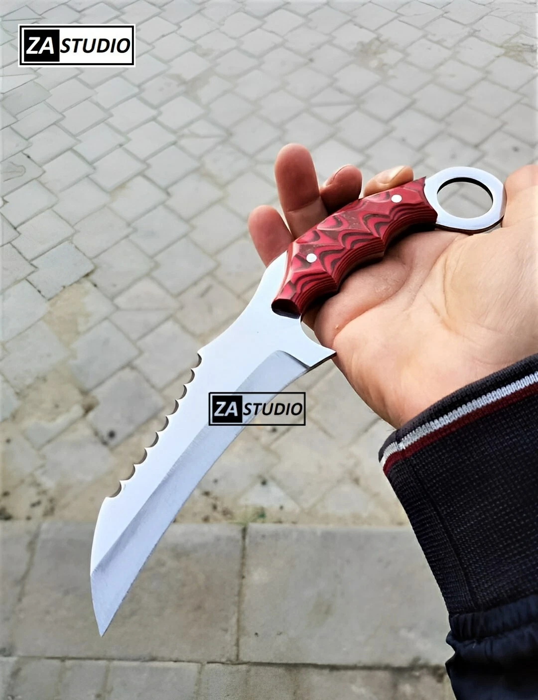 Custom Handmade Stainless Steel Karambit knife Bowie Style Hunting Camping knife