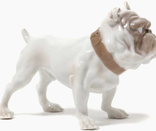 20TH CENTURY ANTIQUE PORCELAIN FIGURINE STATUE HAND PAINTED BULLDOG COPENHAGEN - Picture 3 of 6