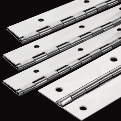 4-Pack 4" Black Stainless Steel Piano Hinges - Heavy Duty, 2" Open Width With Screws