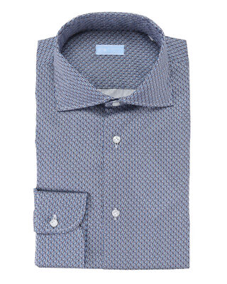 NWT IL SARTORE NAPOLI by VINCENZO DI RUGGIERO SHIRT blue stretch 42 16 1/2
