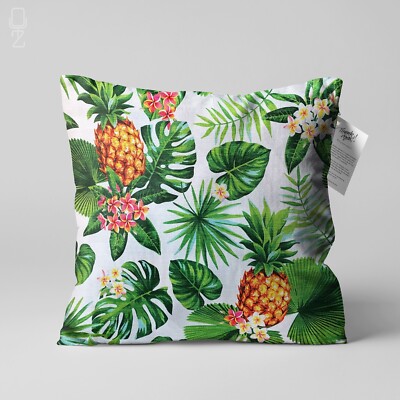 Kissenbezug zum Thema Tropische Blätter & Ananas | Doppelseitig | Mehrere Größen